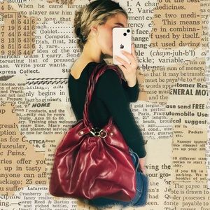 Vintage Red Leather Bag